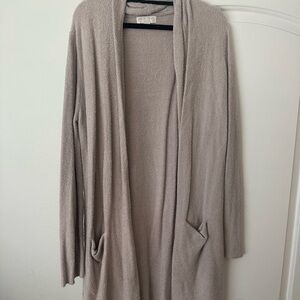 Barefoot Dreams Taupe Open Front Cardigan